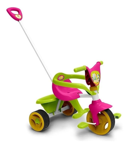 Triciclo Infantil Con Manija Safari Rosa Unibike 300055 