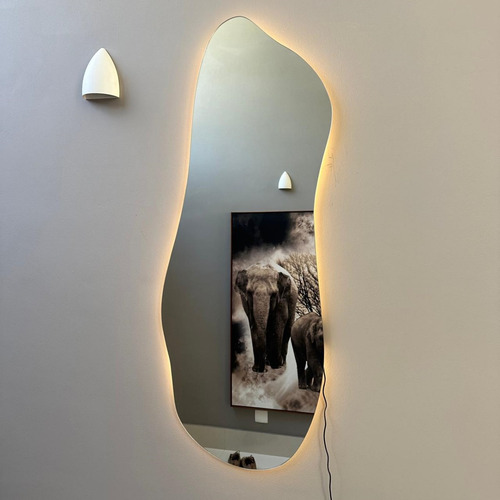 Espelho Led Maquiagem Copo Inteiro 140x50 Lapidado Moderno
