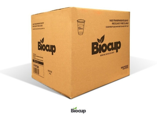 Vaso Ecologico Pet Biocup 12oz Reciclado, Reciclable 100%