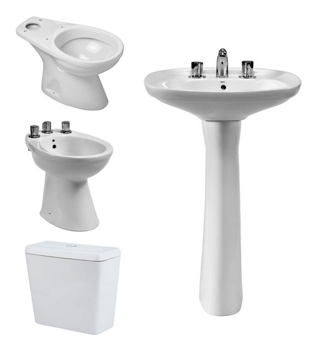 Combo Roca Capea Inodoro Largo Bidet Depósito Lavatorio