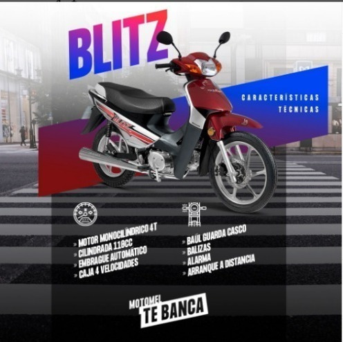 Imagen 9 de 19 de Motomel Blitz Full Con Alarma 110 Azul V8 0km 2023 Ap Motos