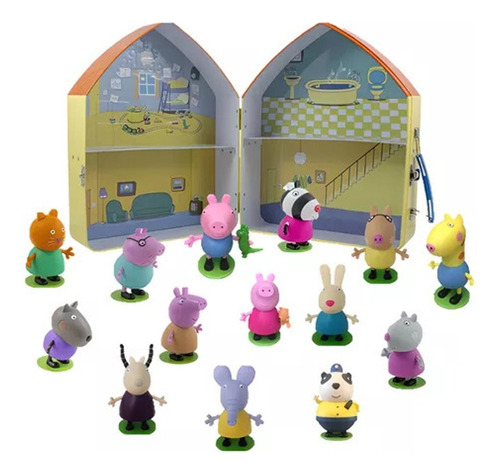 Colección La Casa De Peppa Pig + 14 Muñecos Oficiales