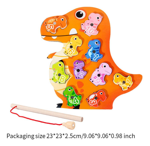 Juego De Pesca De Madera, Juguete De Animales, Dinosaurio
