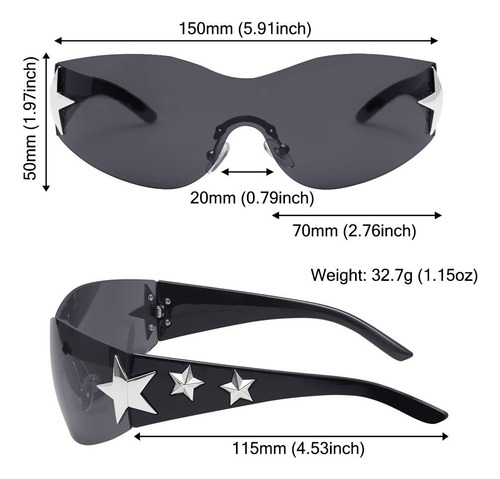 Gafas De Sol Y2k Aesthetic Shades Uv400 Con Protección Para