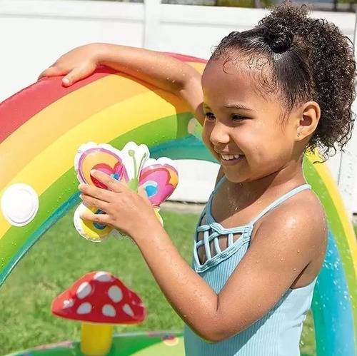 Imagen 5 de 6 de Piscina Lanza Agua Centro De Agua Jardín Inflable 450litros
