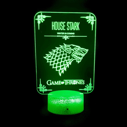Lámpara 3d House Stark Got Base Agrietada
