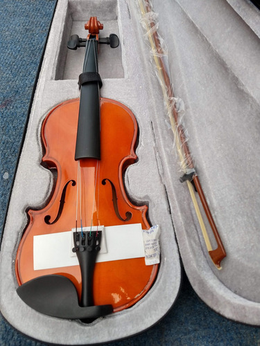 Imagen 3 de 5 de Violin De Estudio 3/4 Con Arco Resina Estuche Y Mentonera