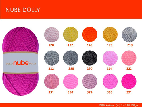 Imagen 2 de 7 de Hilado Nube Dolly X 1 Ovillo - 100 Grs. Por Color
