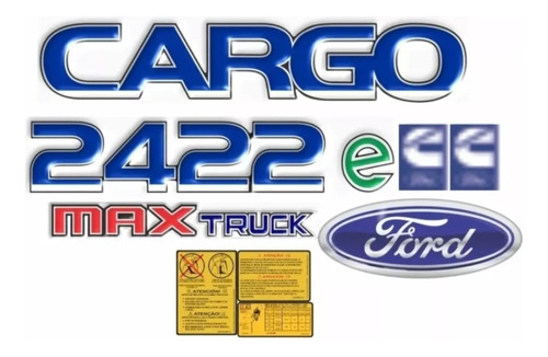 Adesivo Ford Cargo 2422e Max Truck Emblema Caminhão Kit58