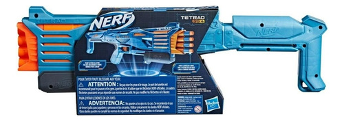 Lanzador Nerf Elite 2.0 Tetrad Qs-4 Azul Con Naranja