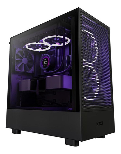 Gabinete Nzxt H5 Flow Cc-h51fb-01 Compacto Vidrio Templado