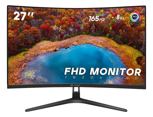 Monitor Gamer Curvo Crua 27 Fhd 144hz/180hz Negro