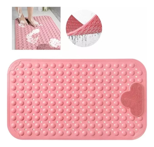 Tapete De Baño Antiderrapente Para Regadera Con Ventosas Rosa
