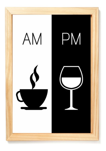 Quadro Decorativo Café E Vinho 33x43 Am-pm Moldura E Vidro