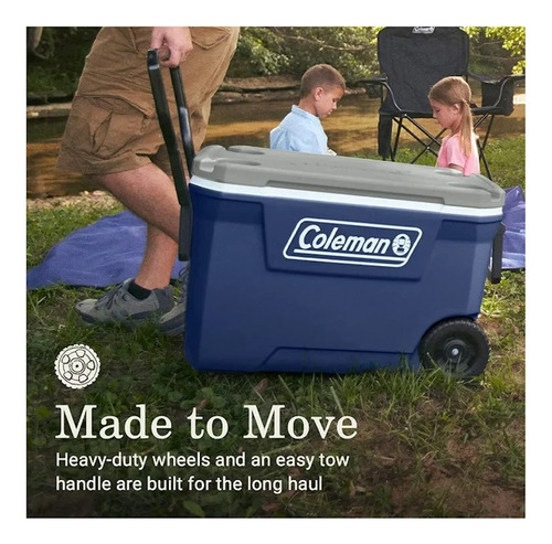 Hielera Antimicrobiano 62 Qt C/portavasos Azul Coleman