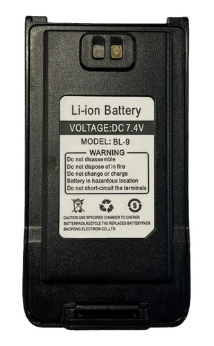 Bateria Baofeng Uv9r Pro 2200 Mah Recargable Handy Negro
