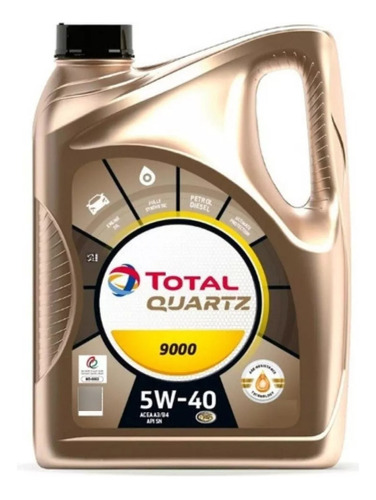 Aceite Para Motor Total Quartz 9000 5w40 4 Litros Sintético