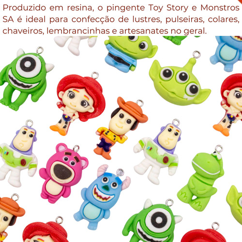 Pingente Toy Story E Monstros Sa 30mm Em Resina Com 5 Peças