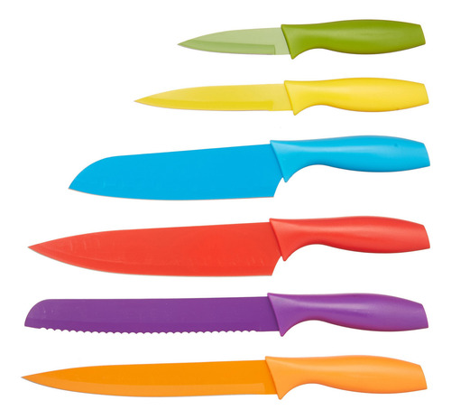Set De 6 Cuchillos De Cocina Con Protectores