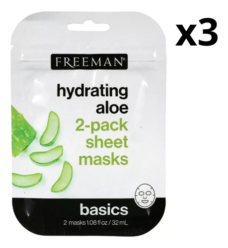 Mascarilla Freeman Hidratante Aloe 2 Pack