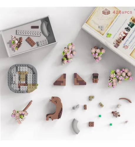 Easyago Juego De Construcción De Mini Ladrillos De Cerezo .