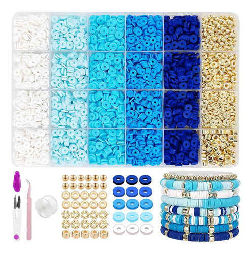 Kit De Pulseras Con Cuentas De Arcilla, Cuentas Planas De A