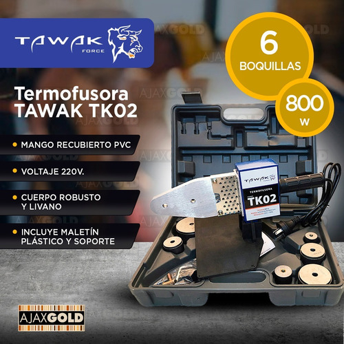 Imagen 2 de 5 de Termofusora Electrica Tawak Tk02 800w + Valija Y Acc. Regalo