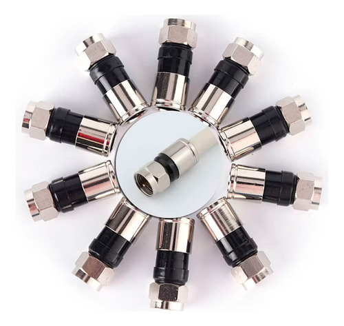 Conector Rg59 Compressão Metalico P/ Cabo Coaxial Com 100 Un