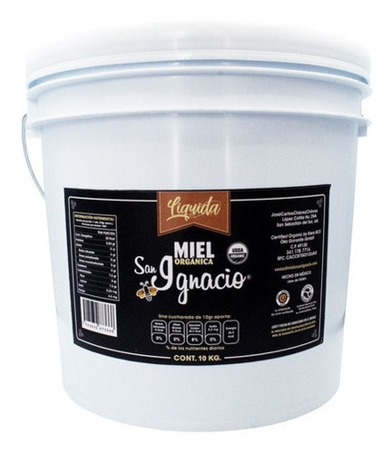 San Ignacio liquida miel orgánica multifloral cubeta 10kg