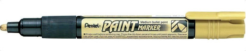 Marcador Artístico Paint Marker Pentel Cor Dourado