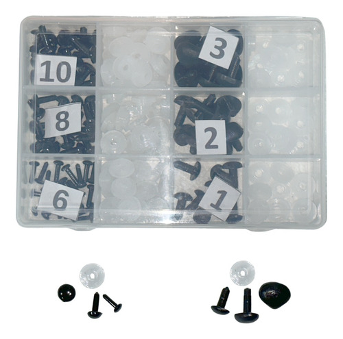 Kit Ojos De Seguridad + Narices Hocicos Para Amigurumis 90 U