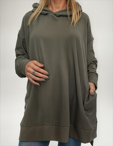 Buzo Melany Micropolar Soft Con Capucha, Bolsillos - Amplio