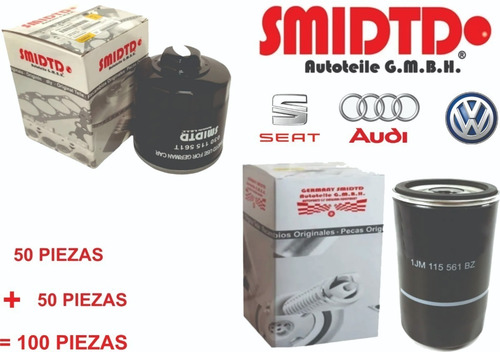 100 Filtros Aceite Combinados Vw Jetta A2 1.8l 87-92
