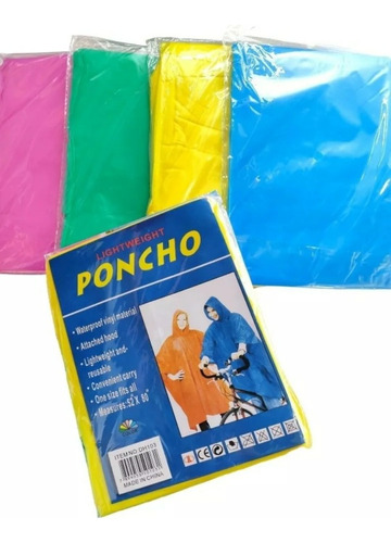 Ponchos Impermeables Protección Lluvia - Pack X 10 Unidades 