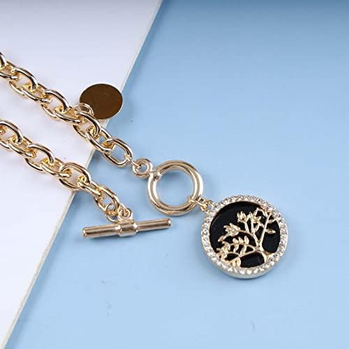 Pulsera De Cadena Gruesa Zeshimb, Cadena De Eslabones Dorado