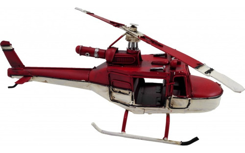 Avion Helicoptero Replica Chapa Metal Escala 25x11x7,5 Cm