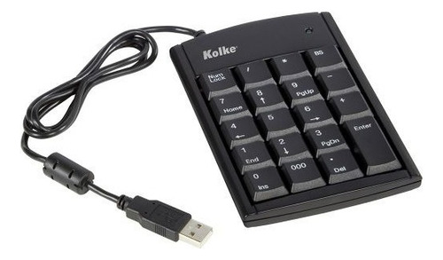 Teclado Numérico Kolke Modelo Ktn-101 / Teclado Negro Idioma Español Latinoamérica