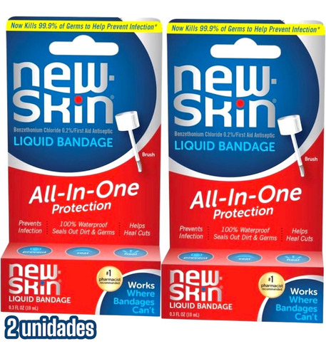 Bandaid Líquido Flexível New Skin Liquid Bandage 2 Und. 10ml