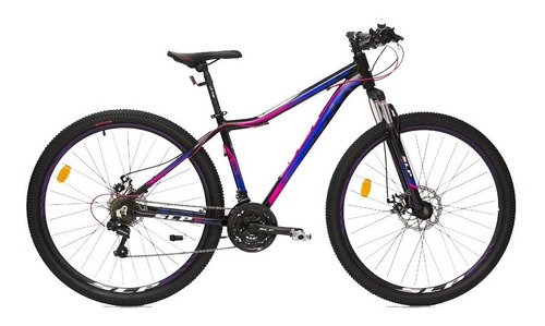 Imagen 1 de 1 de Mountain bike femenina SLP 25 Pro Lady R29 21v color negro/blanco/azul con pie de apoyo  