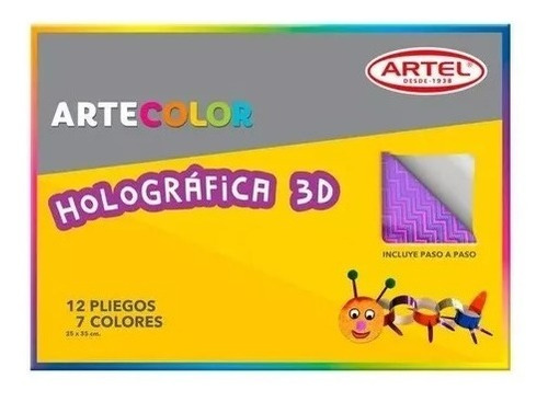 Carpeta X 12 Pliegos De Papel Holográfica 3d