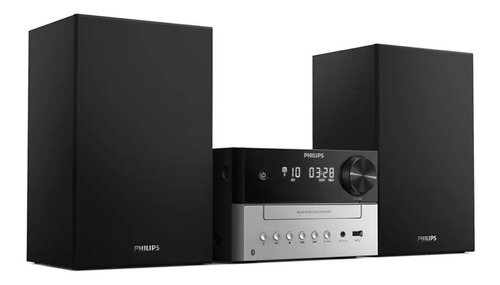 Imagen 2 de 2 de Minicomponente Bluetooth Philips 2.0 18w Cd Mp3 Usb Fm Negro