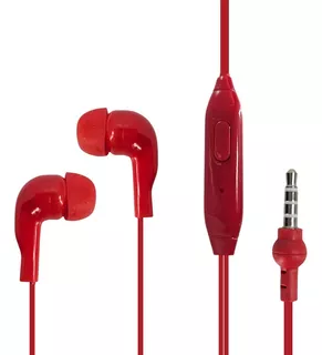 Fone De Ouvido P2 Estéreo Com Fio E Microfone Smartphone Cor Vermelho