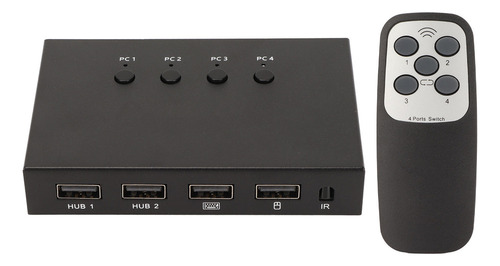 ~ Conmutador Kvm De 4 Entradas Y 1 Salida, 4k, 60 Hz, 18