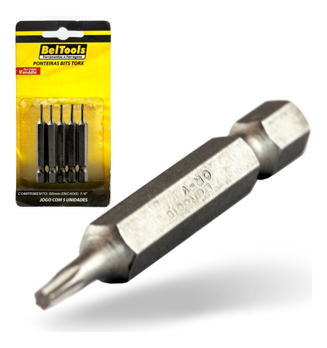 Kit C/ 5 Ponta Bit Torx 50mmx1/4xt15 Beltools