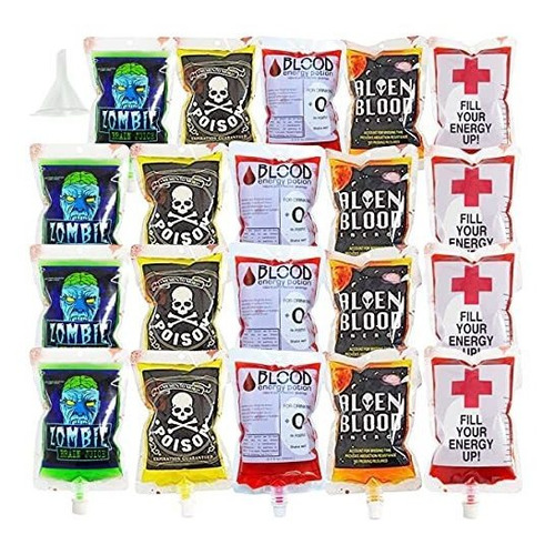 Qingqiu 20 Pack Halloween Bolsas De Sangre Copas 4gk7r