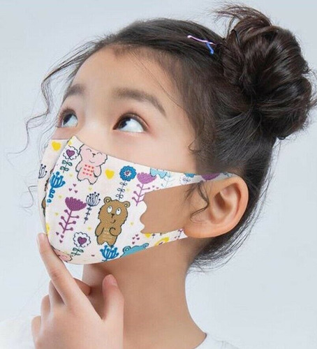 15 Mascarillas Lavable Niños Dibujos Animados Seguras Lindas