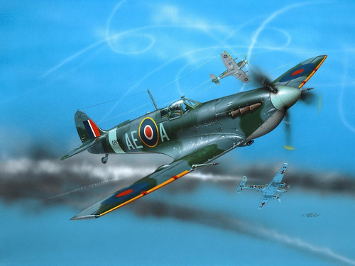 Revell Model Set Avião Supermarine Spitfire Mk V 1/72 64164