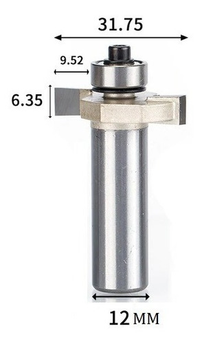 Fresa T Serrinha Debrum Com Rolamento 12mm X 1/4 ( Perfil T)