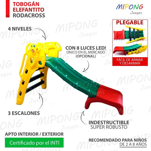 Hamacas Infantiles Tabla Colgante +tobogán Elefantito Si