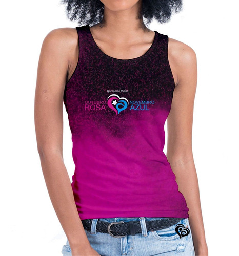 Camiseta Feminina Outubro Rosa Novembro Roupa Regata Blusa